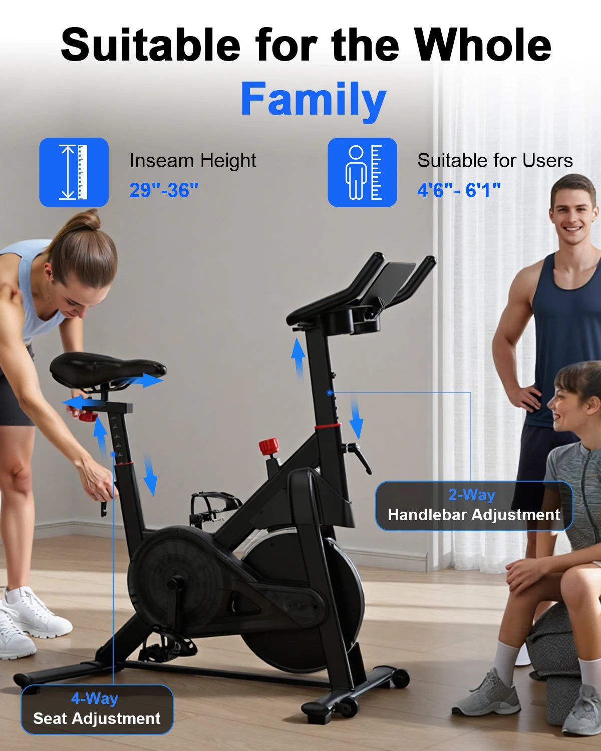 Superun 32 Level Magnetic Resistance Stationary Bike For Home