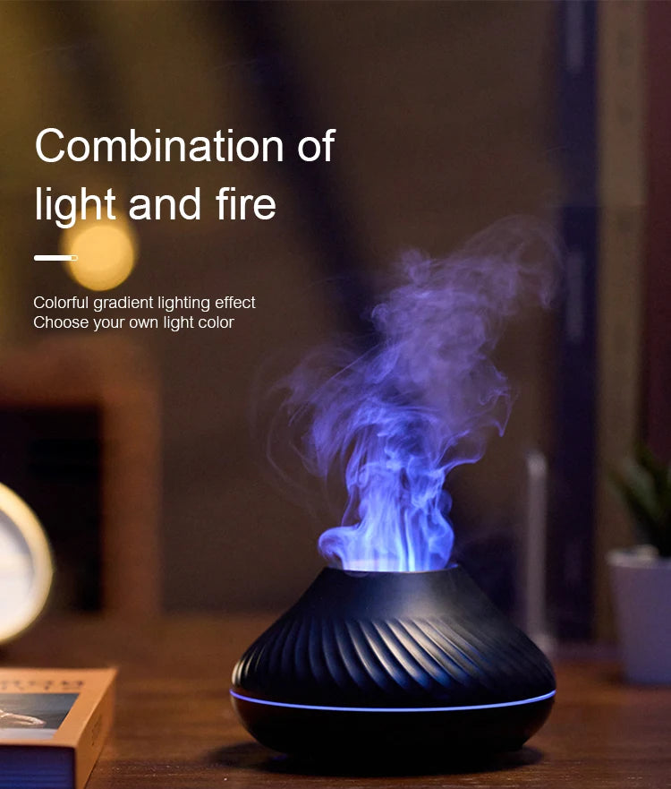 Kinscoter Volcanic Aroma Diffuser USB Humidifier With Night Light