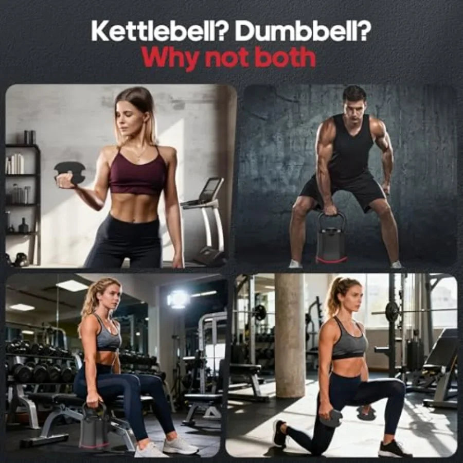 Kettlebell Set 6.5Lb To 40Lb Adjustable SpaceSaving 6 In 1