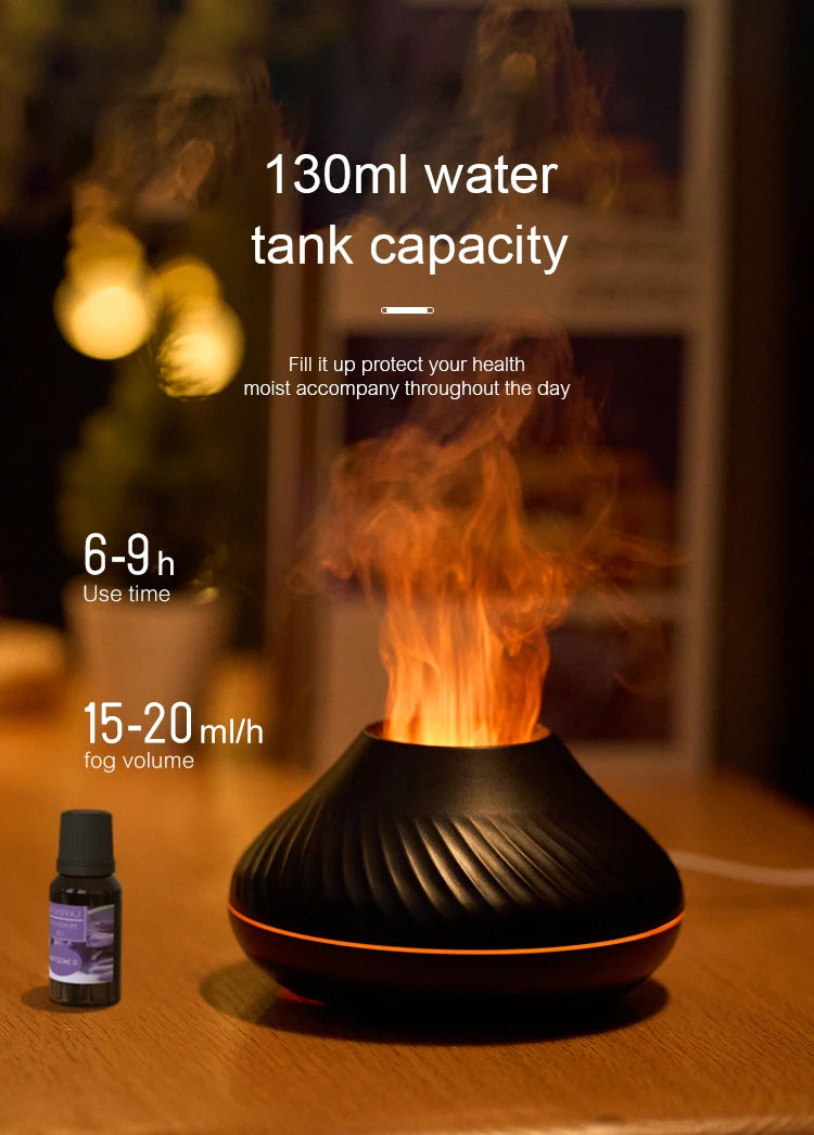 Kinscoter Volcanic Aroma Diffuser USB Humidifier With Night Light