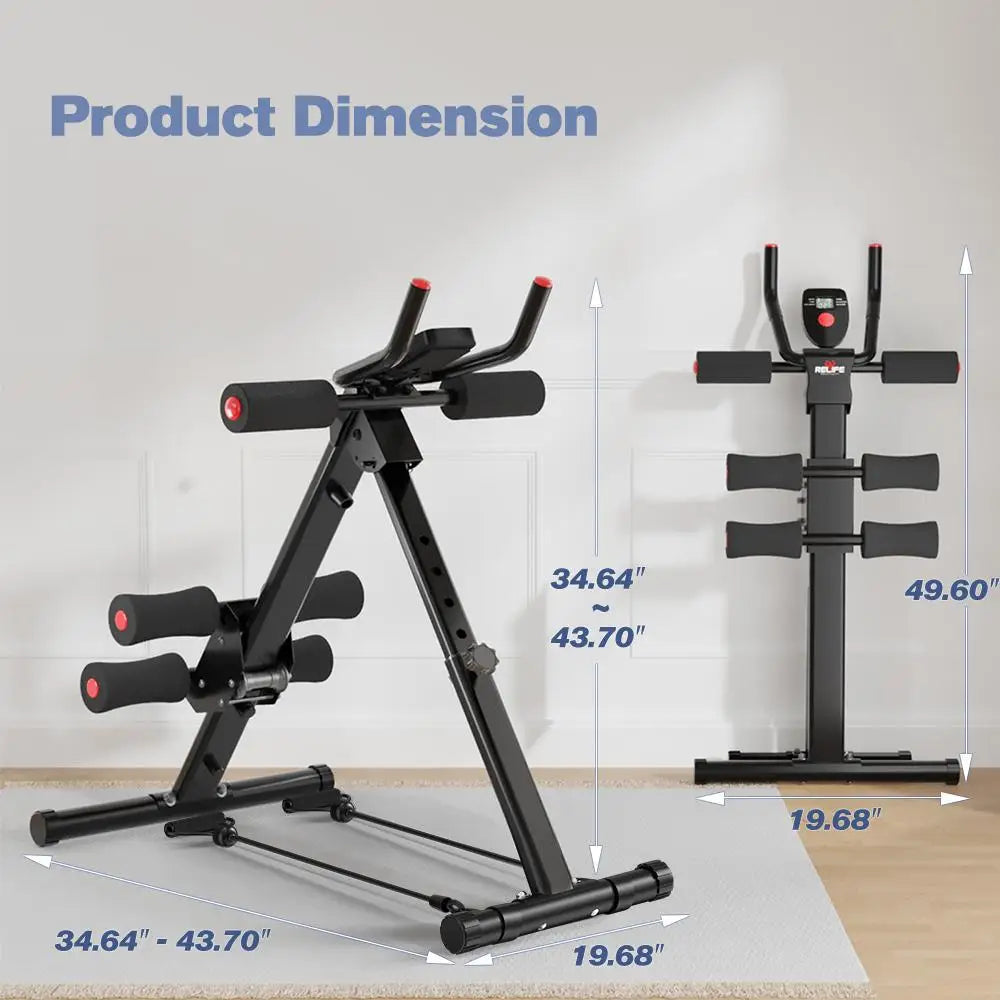 RELIFESPORTS Ab Machine Foldable Core Trainer With Resistance Bands