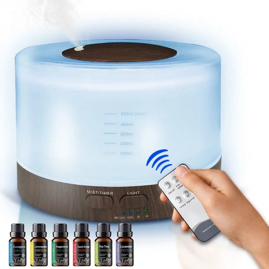 Miflame Ultrasonic Essential Oil Diffuser 550ml With 7 LED Lights