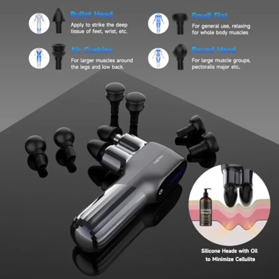 Portable Handheld Deep Tissue Percussion Massage Gun Dual Head PerformanceOptimization