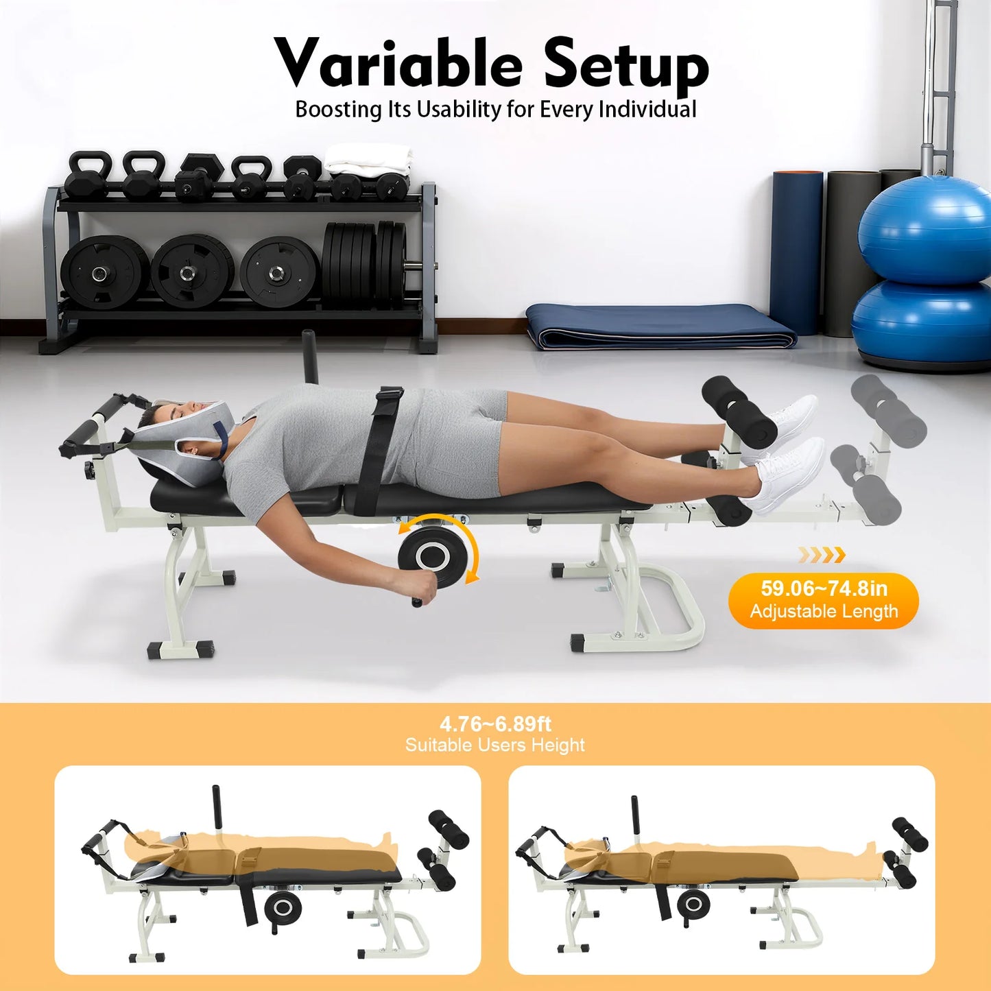 Back Stretch Bench Cervical Traction Device For Home Use