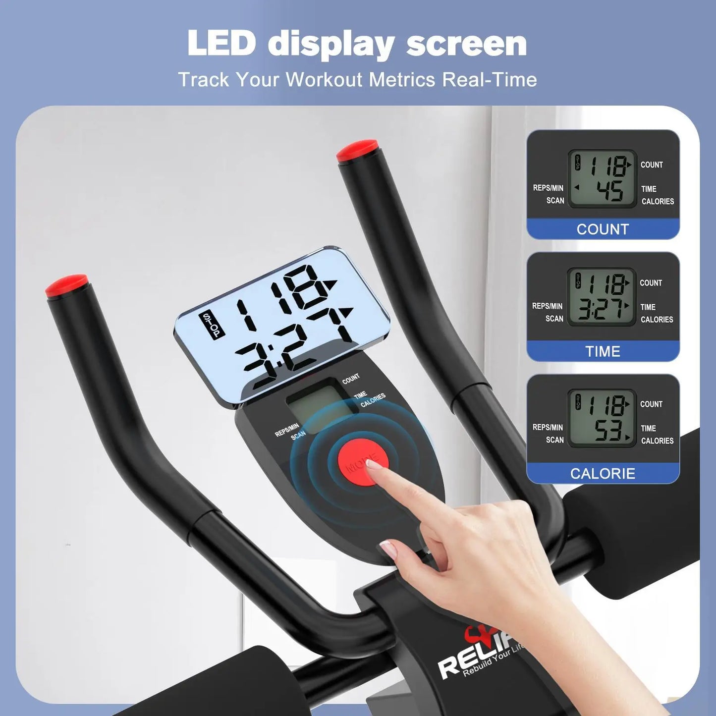 Ab Machine Foldable Core Trainer With LCD Monitor And Bands