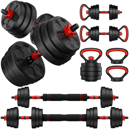 Adjustable Dumbbell Set 20 33 45 70 90 Pounds Versatile