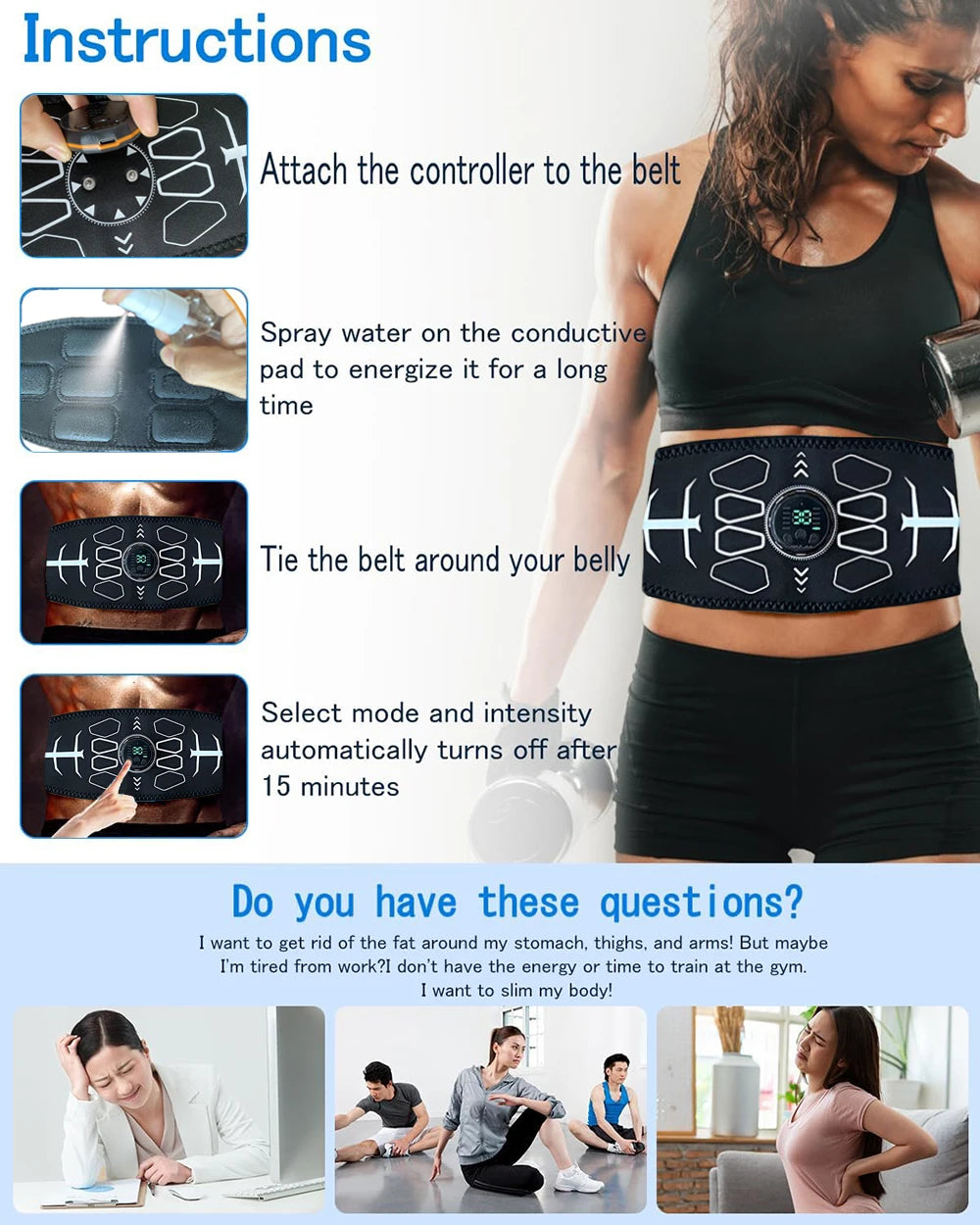 Brangdy EMS Abdominal Stimulator Muscle Toning Belt
