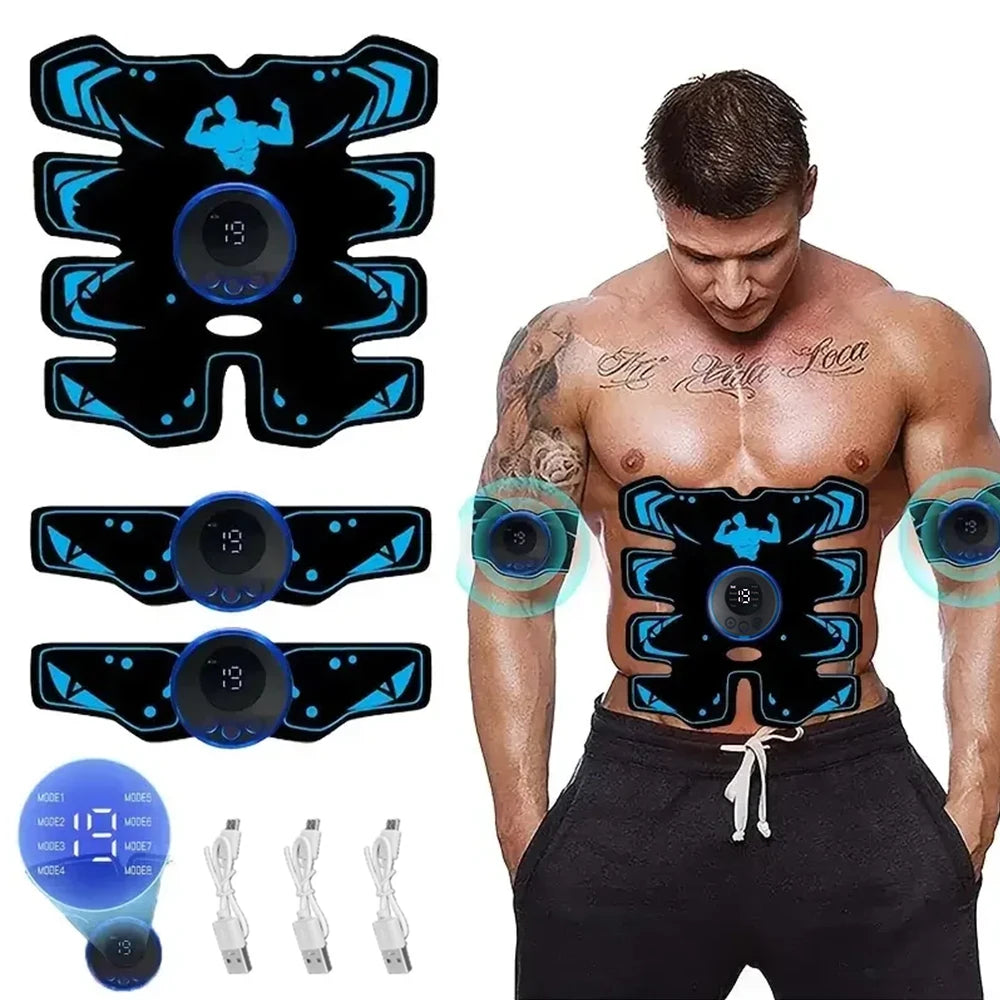 USB Rechargeable EMS Muscle Stimulator Arm Abdominal Trainer 3 In 1 Wireless