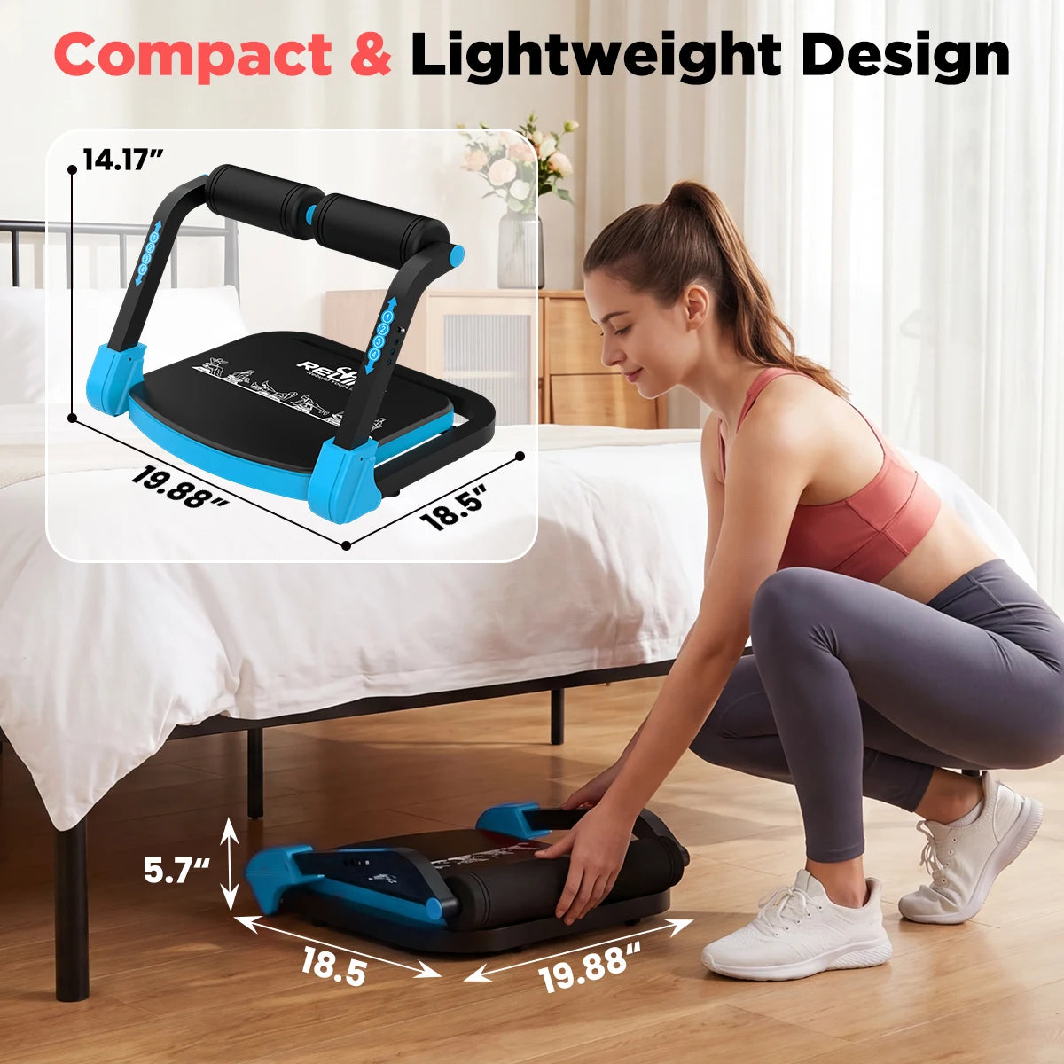 Adjustable Core Training Machine Automatic Rebound Foldable Home Gym