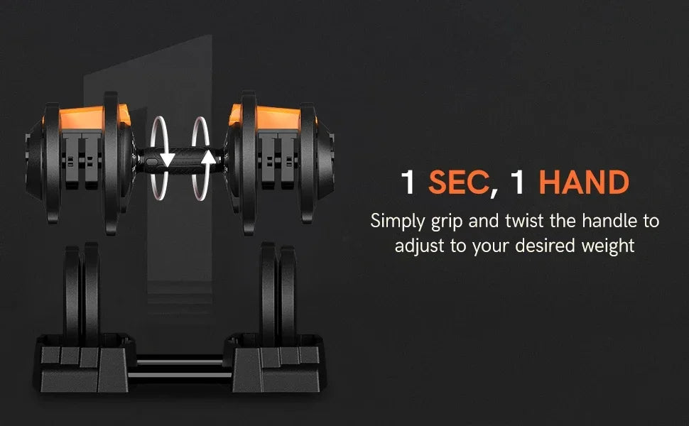 KERDOM Adjustable Dumbbell Set With Barbell Kettlebell Stand