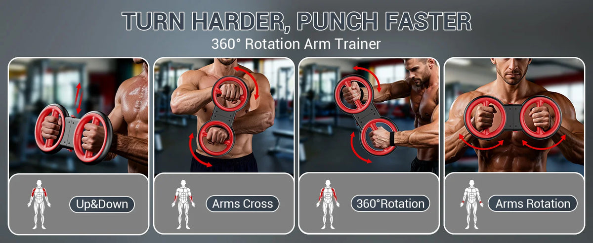 3 In 1 Upper Body Strength Trainer With Forearm Rotator