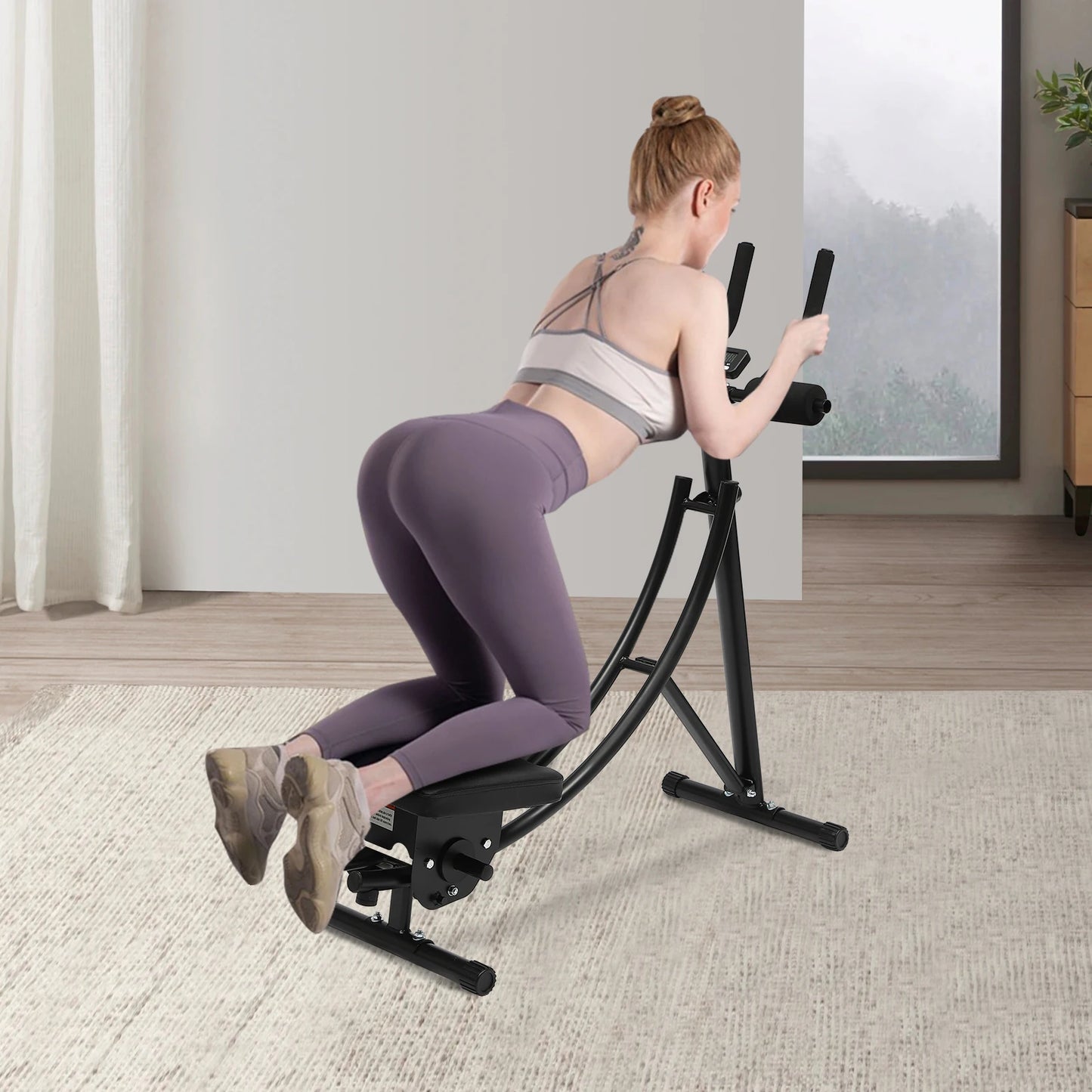 Ab Exercise Machine Foldable Crunch Trainer With LED Display