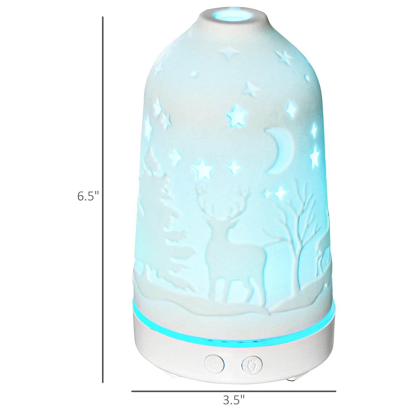 Ultrasonic Aromatherapy Diffuser Humidifier With Ceramic Cover And LED