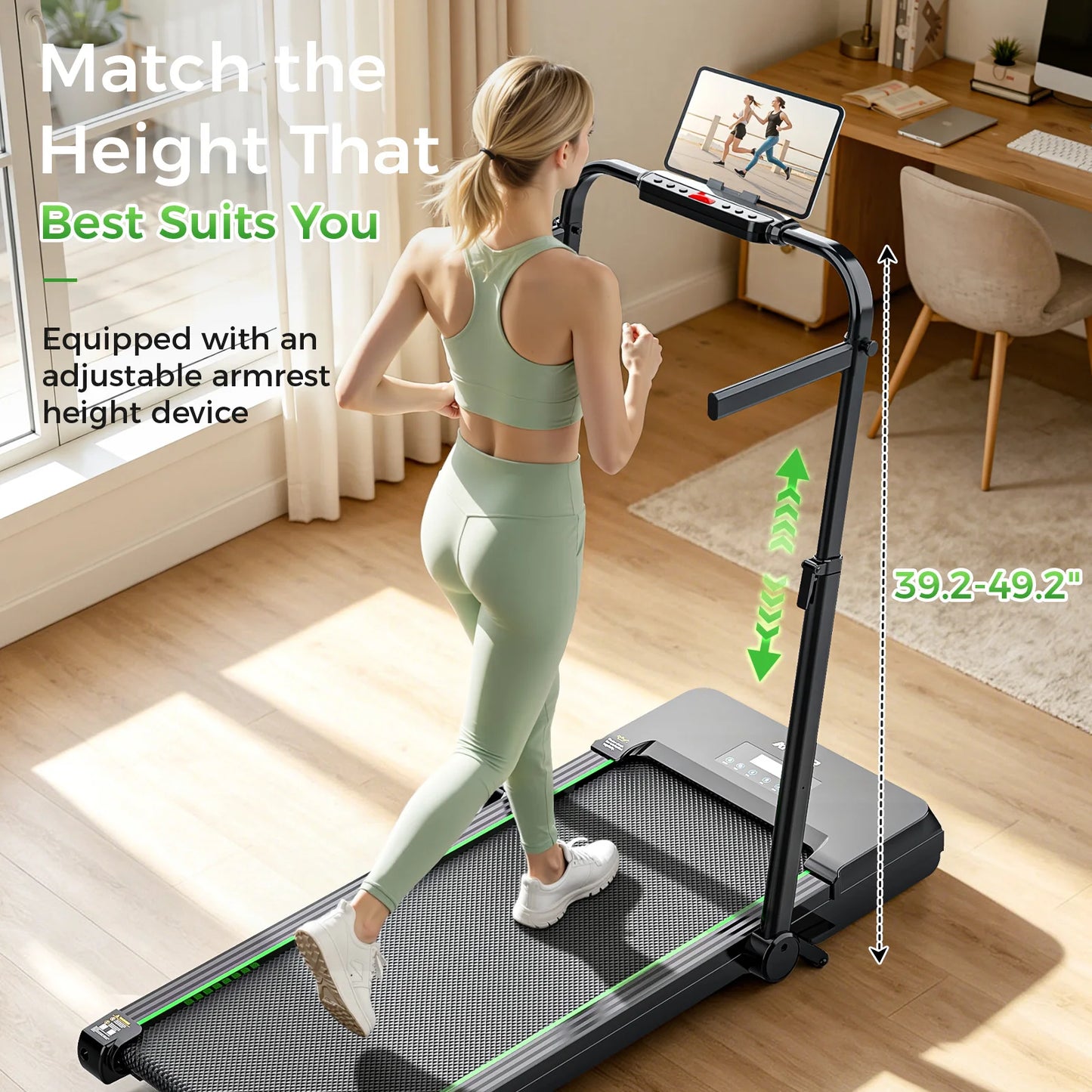 AKLUER Under Desk Walking Pad 12 Percent Auto Incline Treadmill Bluetooth App