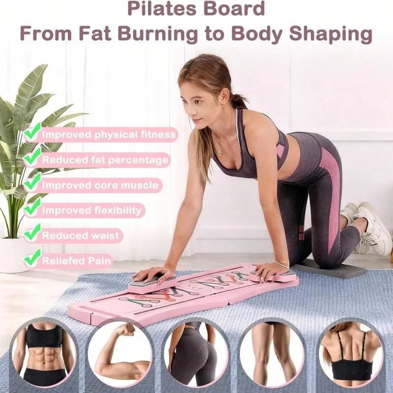 Foldable Pilates Reformer Board 8 In 1 Home Workout Equipment
